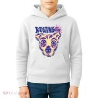 Resting Pit Face Funny Pit Bull Dog Kids Hoodie thumb 4