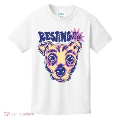 Resting Pit Face Funny Pit Bull Dog Kids T-Shirt