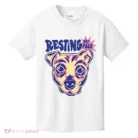 Resting Pit Face Funny Pit Bull Dog Kids T-Shirt thumb 0