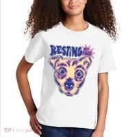 Resting Pit Face Funny Pit Bull Dog Kids T-Shirt thumb 2