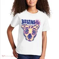 Resting Pit Face Funny Pit Bull Dog Kids T-Shirt thumb 2