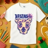 Resting Pit Face Funny Pit Bull Dog Kids T-Shirt thumb 3