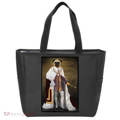 Royalty Pug Funny Tote Bag