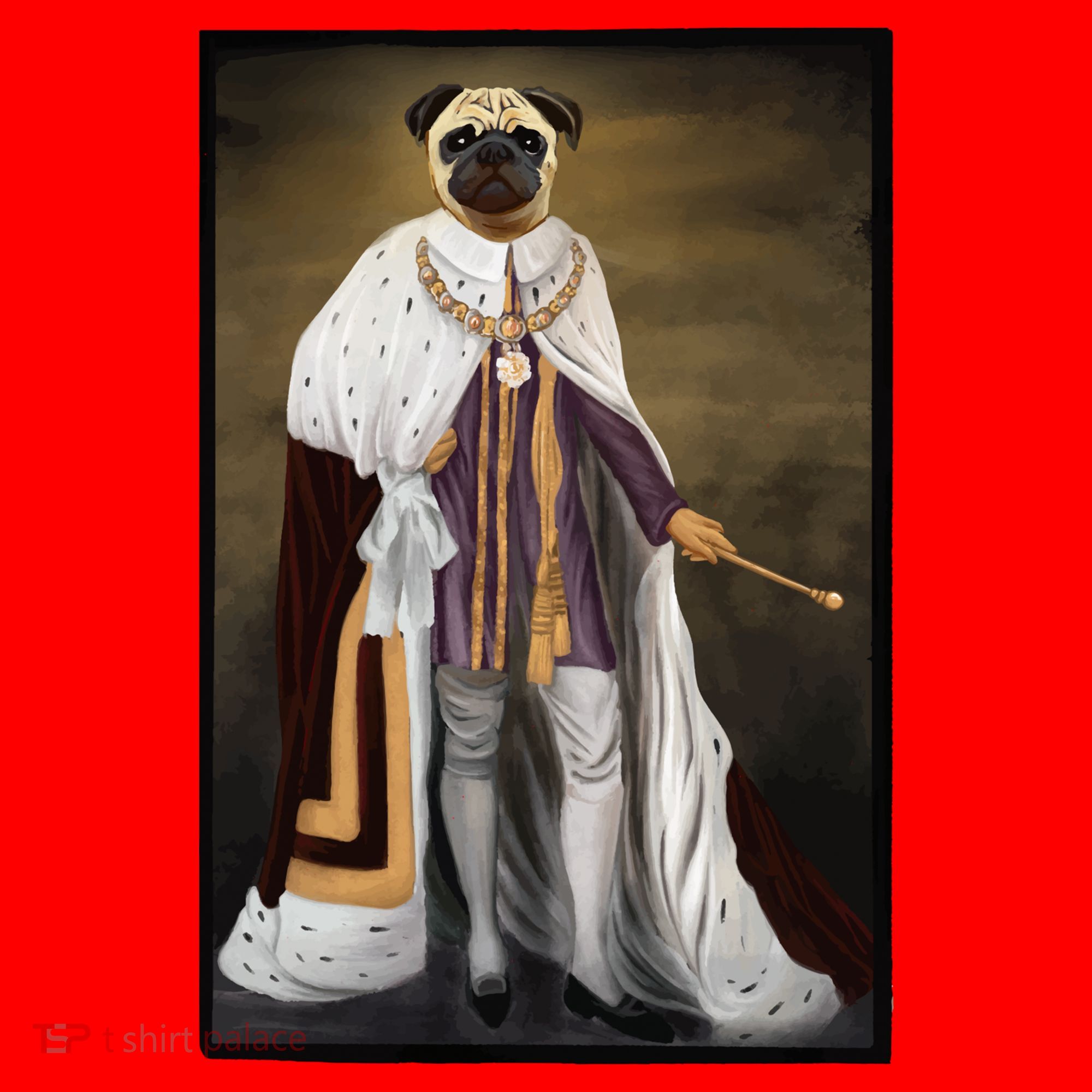 Royalty Pug Funny Santa Hat