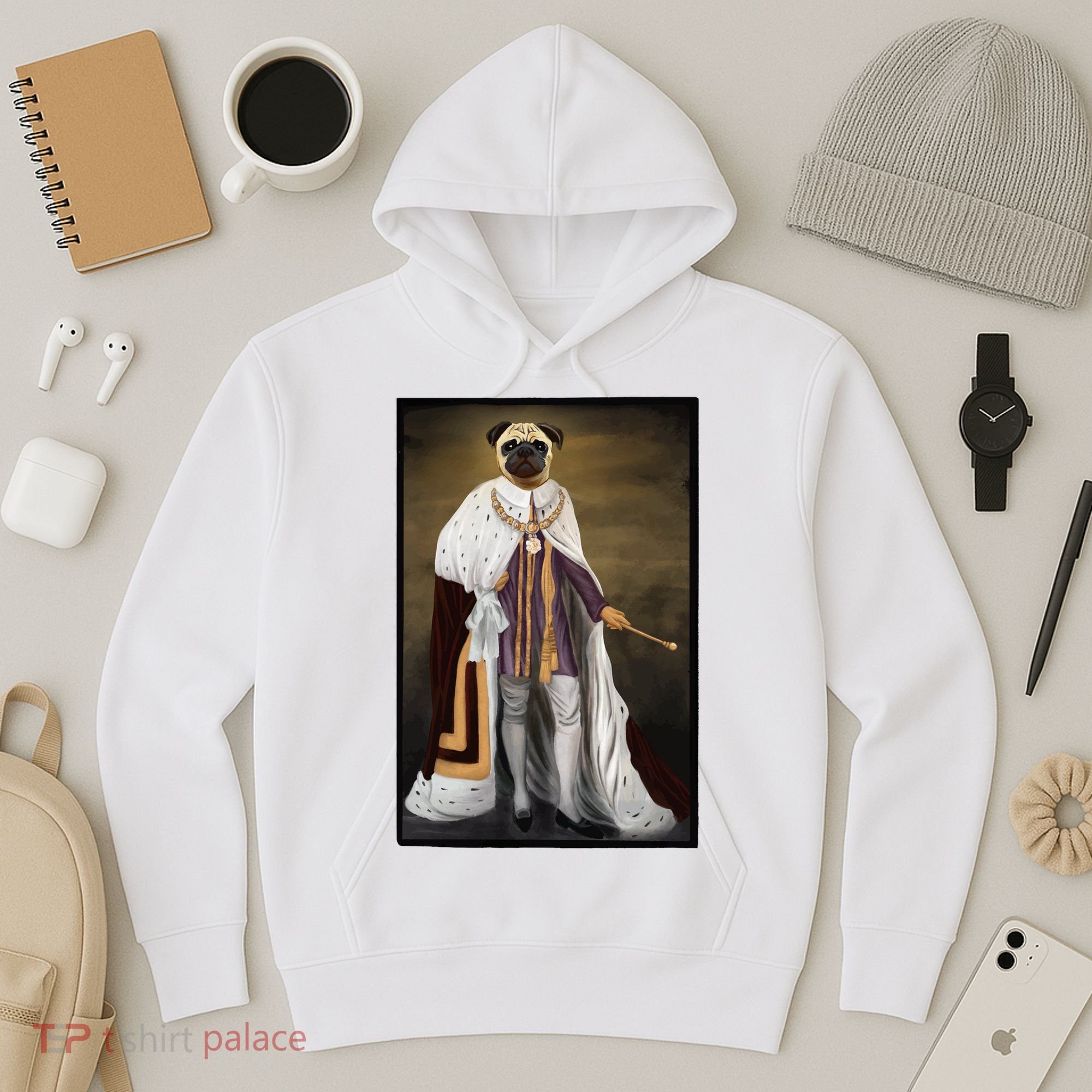 Royalty Pug Funny Hoodie