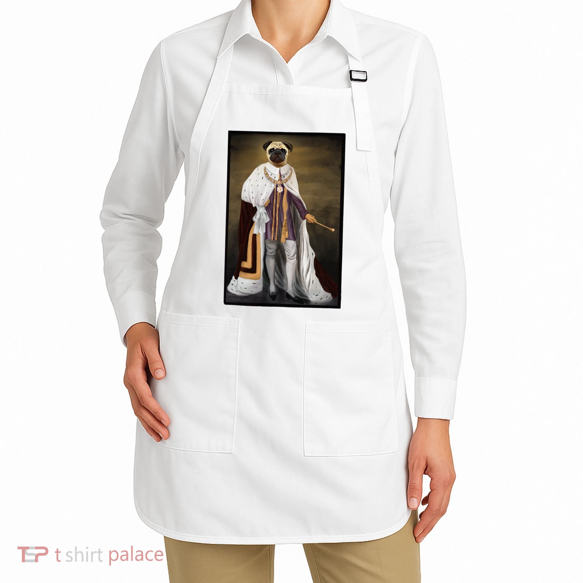Royalty Pug Funny Apron