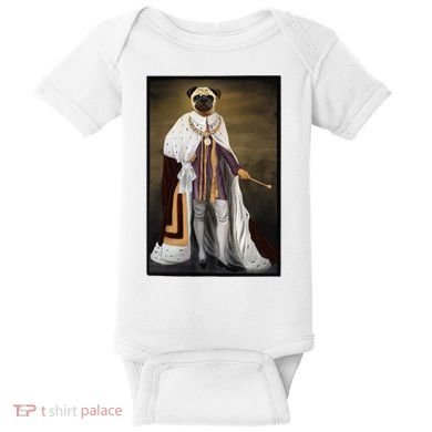 Royalty Pug Funny Baby Bodysuit