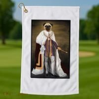 Royalty Pug Funny Golf Towel thumb 1