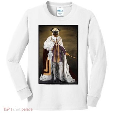 Royalty Pug Funny Kids Long Sleeve Shirt