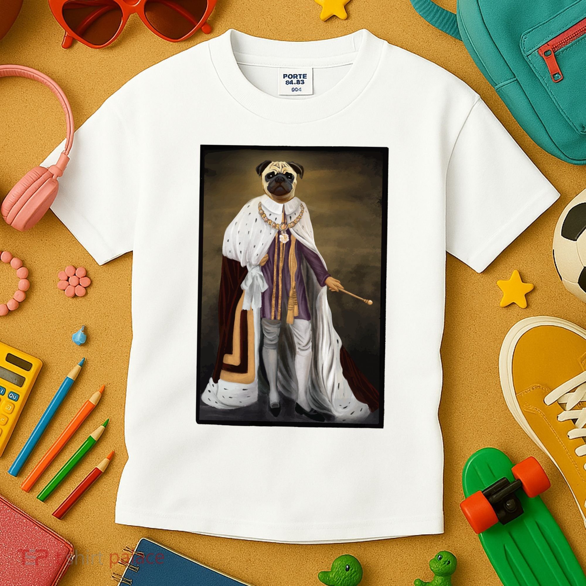 Royalty Pug Funny Kids T-Shirt