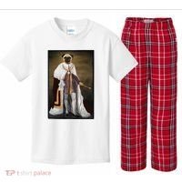 Royalty Pug Funny Kids Plaid Pajama Set thumb 0
