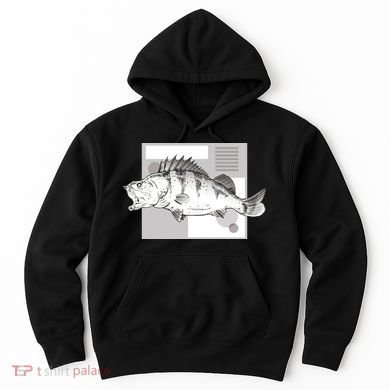 River Perch Fish Sketch Hoodie