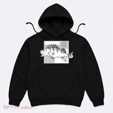 River Perch Fish Sketch Hoodie