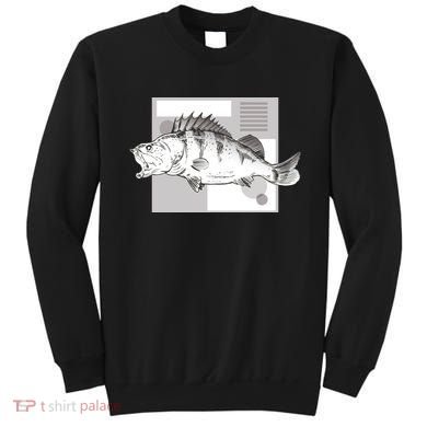 River Perch Fish Sketch Sweatshirt