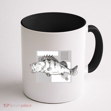 River Perch Fish Sketch Coffee Mug back