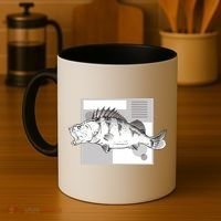 River Perch Fish Sketch Coffee Mug thumb 4