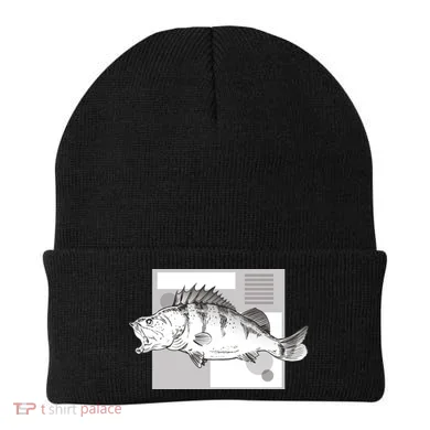 River Perch Fish Sketch Beanie