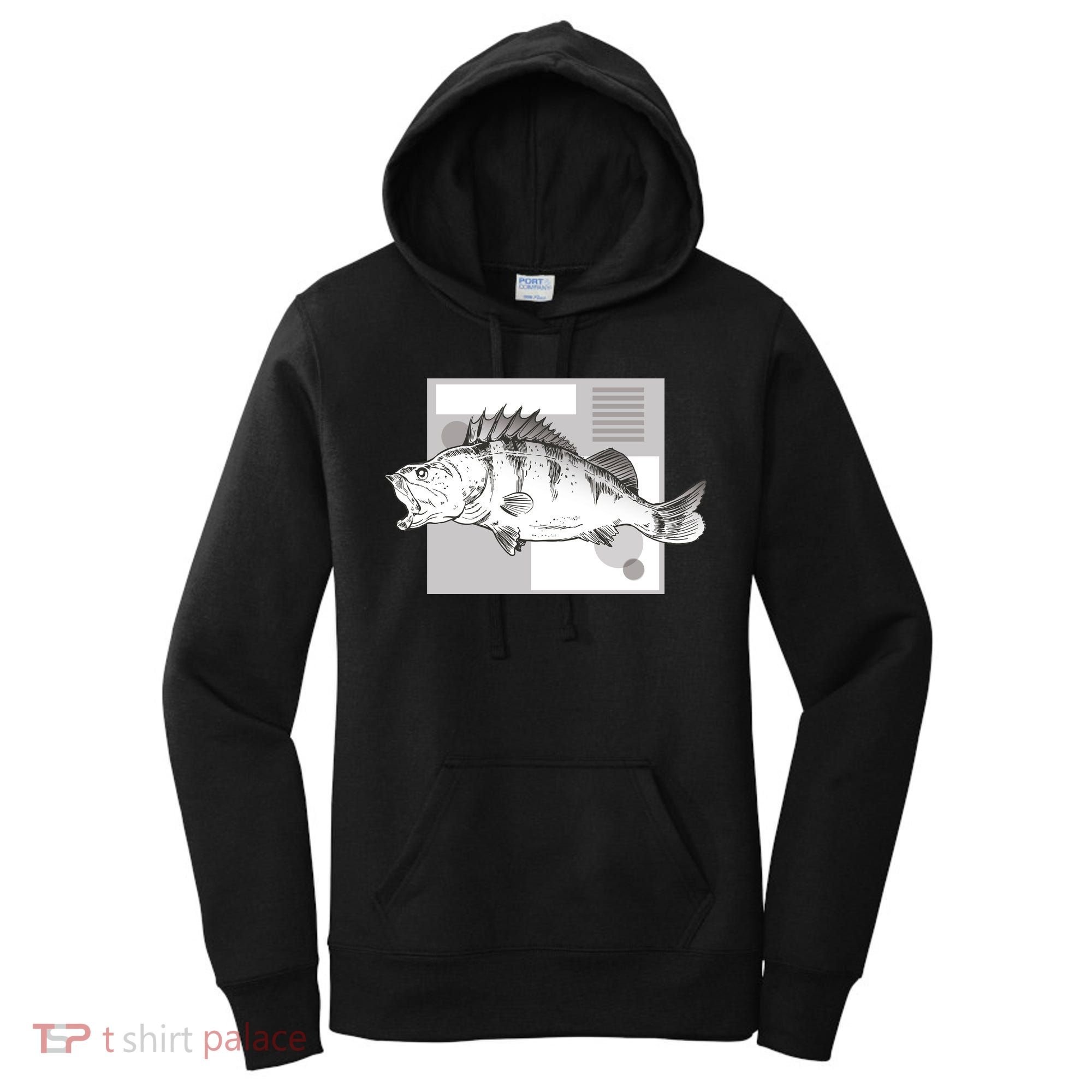River Perch Fish Sketch Women's Hoodie