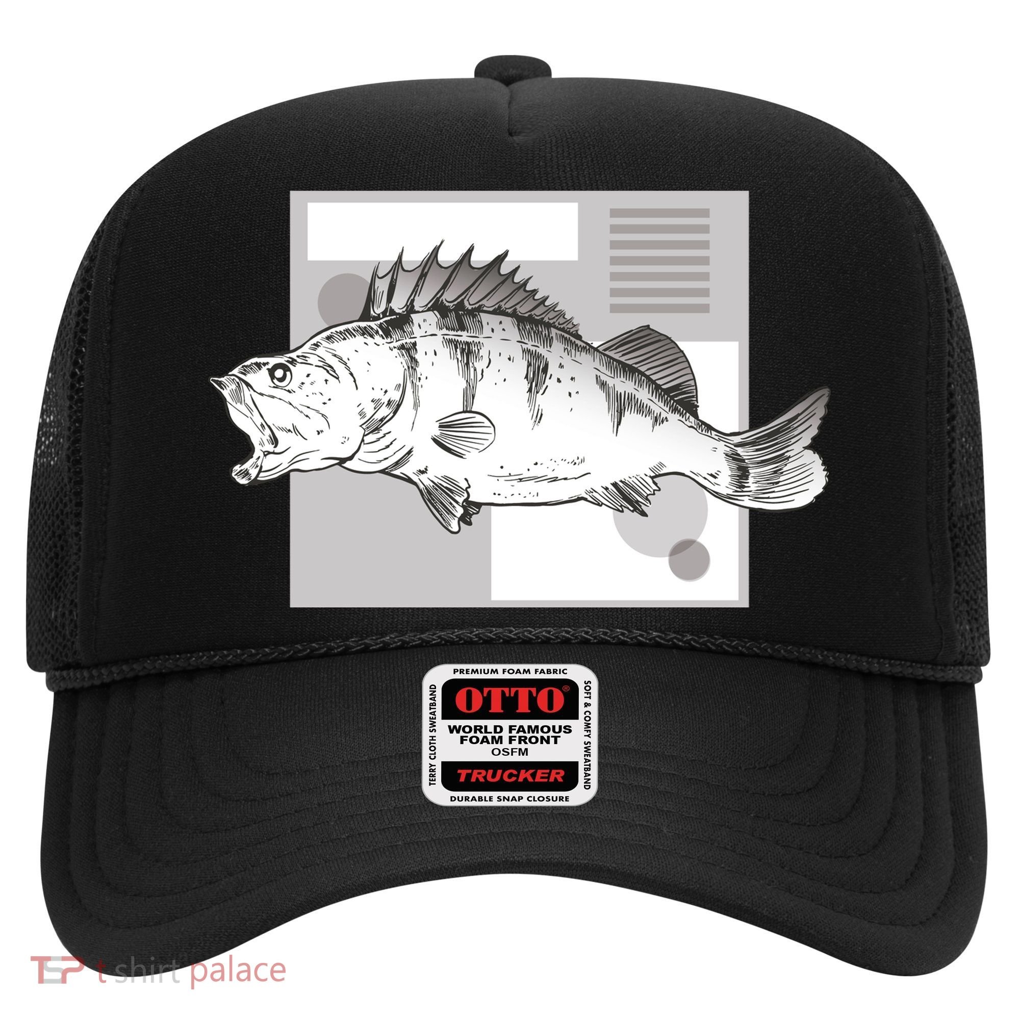 River Perch Fish Sketch Hat