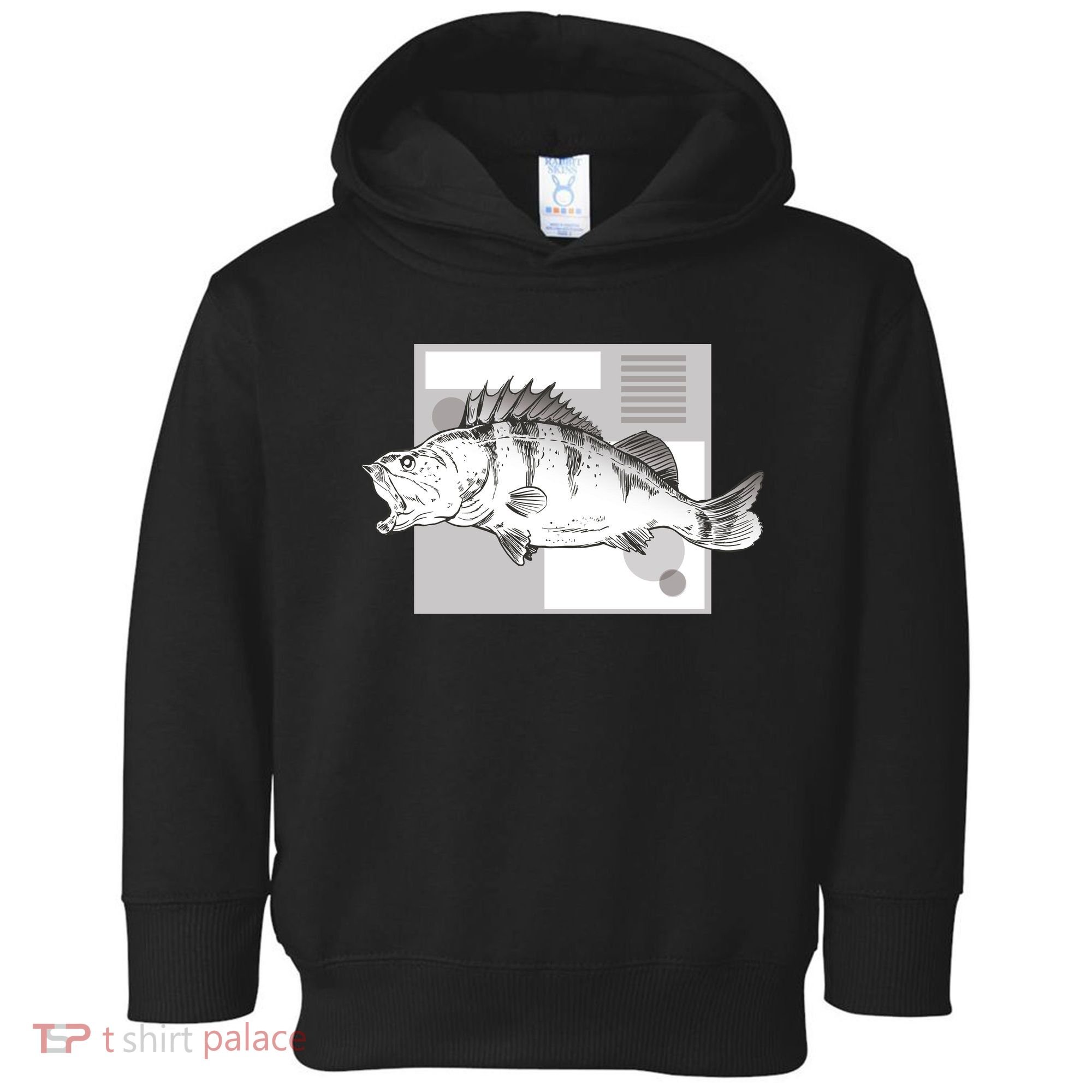 River Perch Fish Sketch Toddler Hoodie