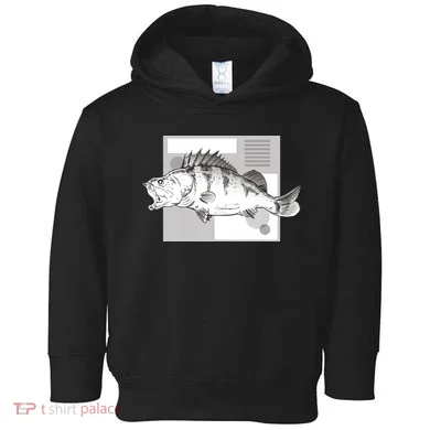 River Perch Fish Sketch Toddler Hoodie