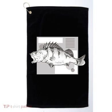 River Perch Fish Sketch Golf Towel