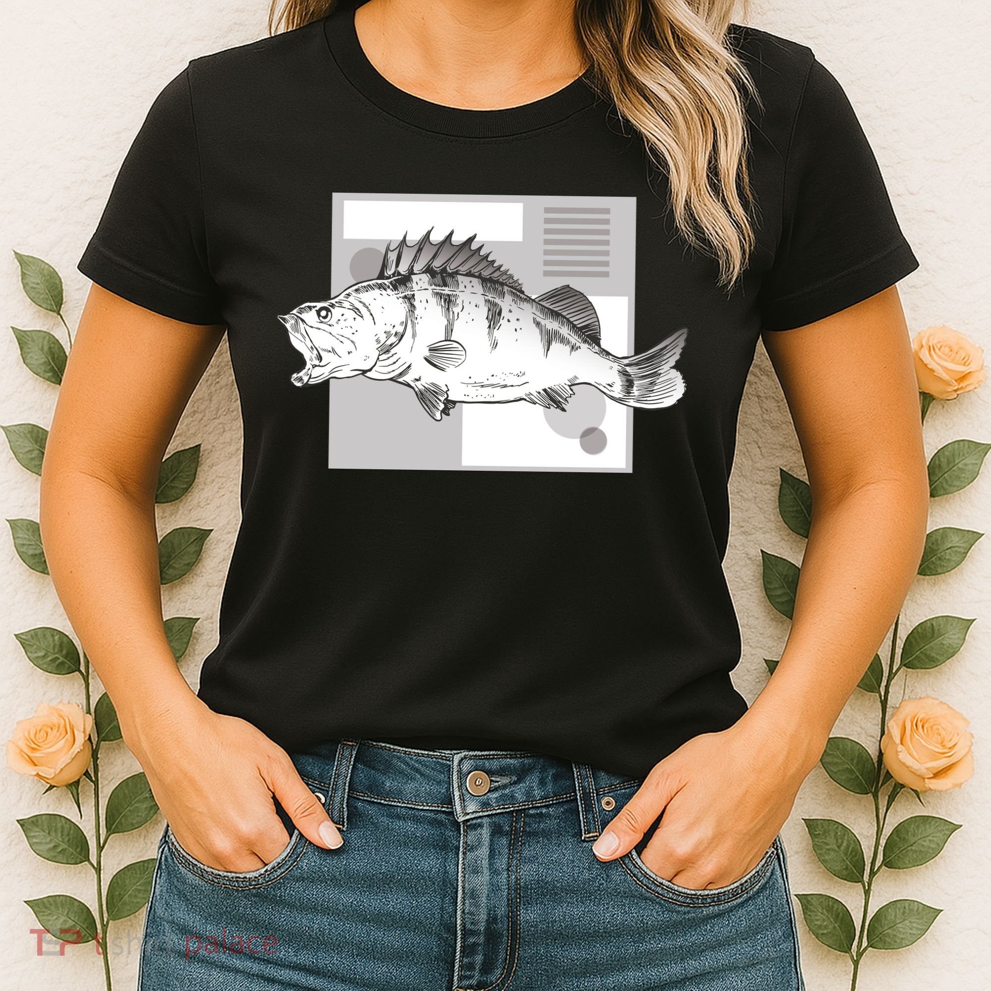 River Perch Fish Sketch Women's T-Shirt