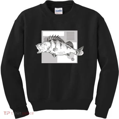River Perch Fish Sketch Kids Sweatshirt