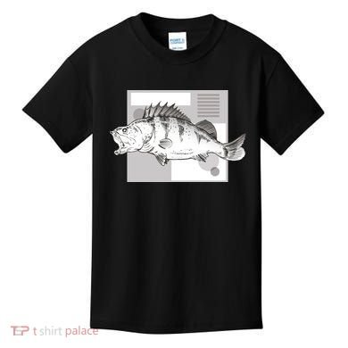 River Perch Fish Sketch Kids T-Shirt