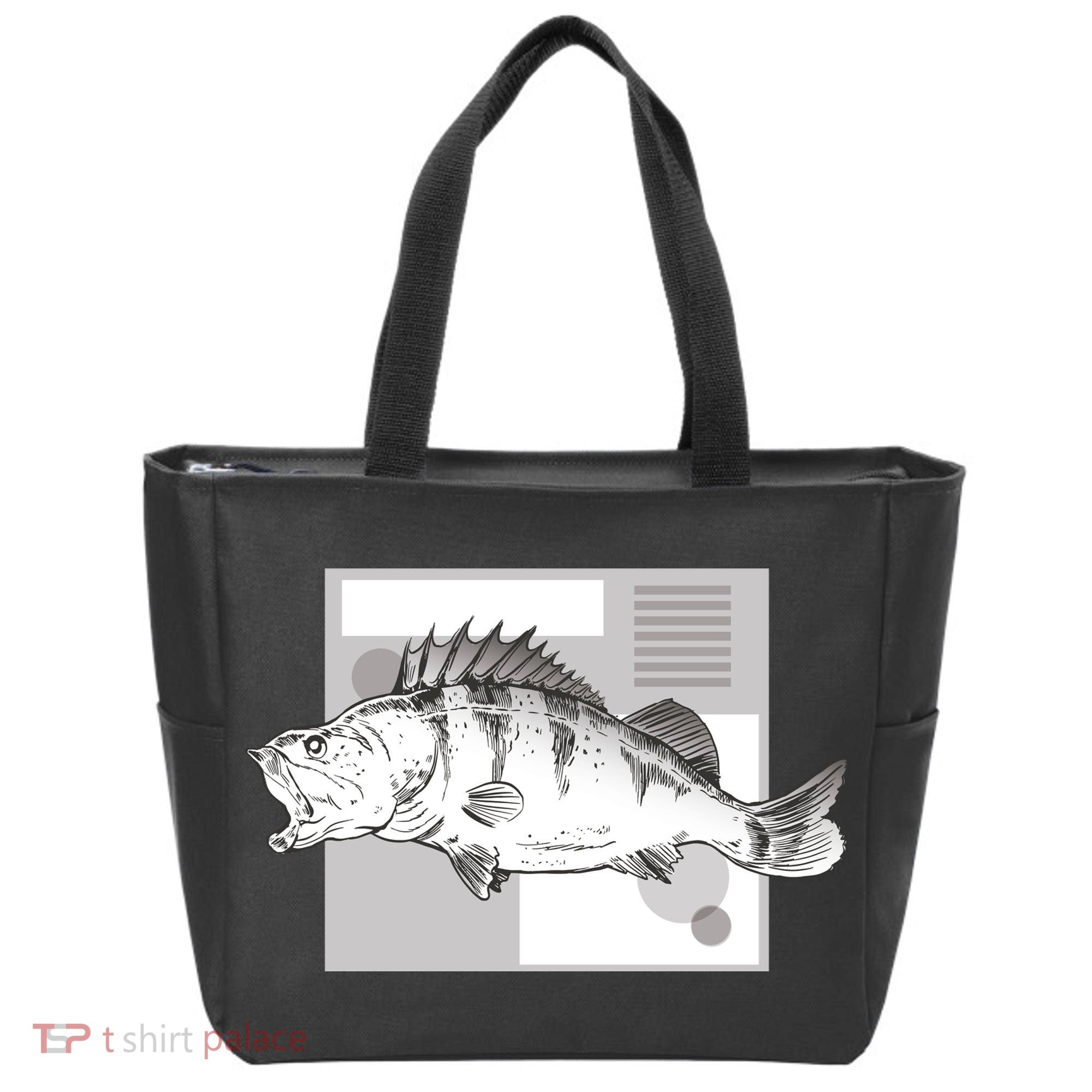 River Perch Fish Sketch Tote Bag