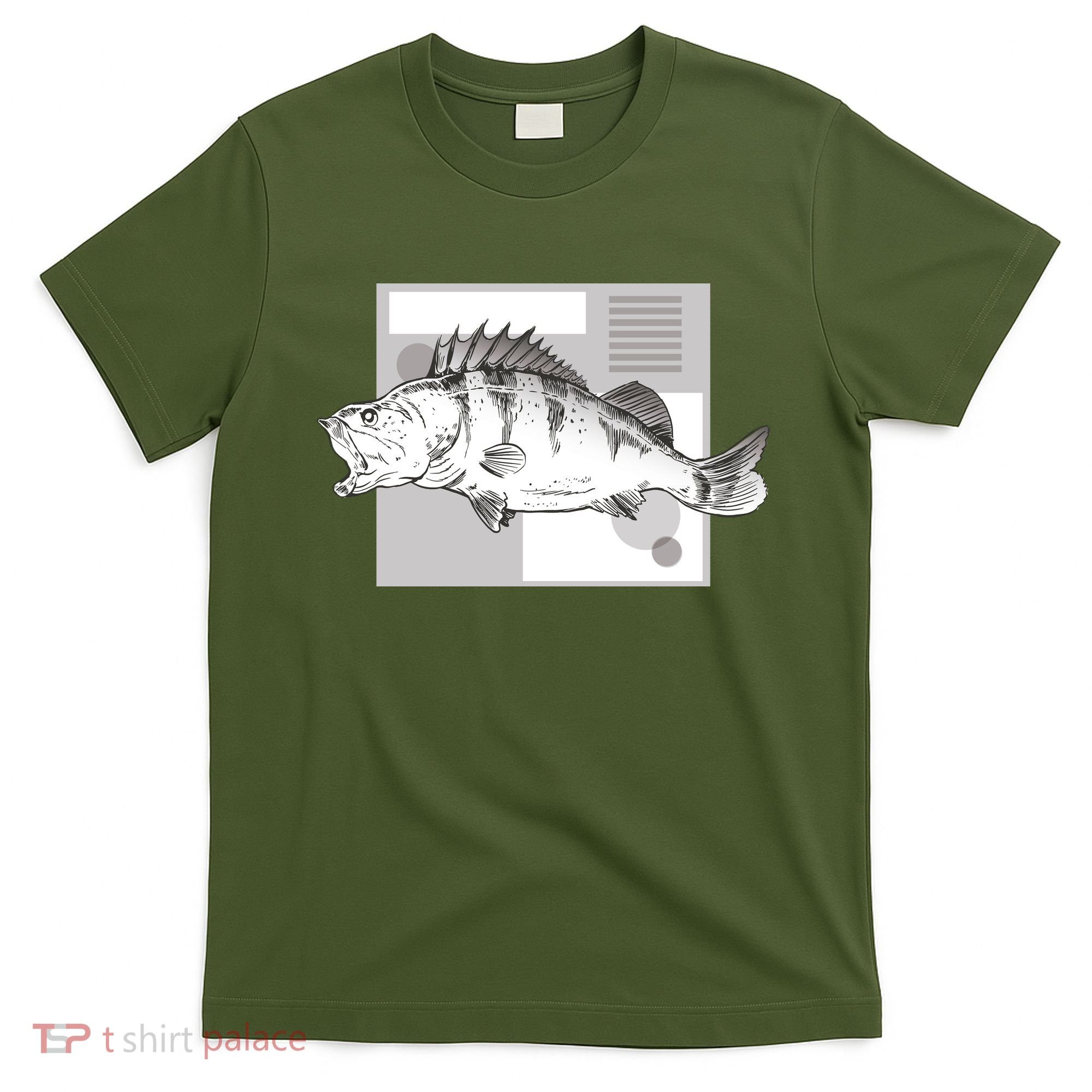 River Perch Fish Sketch T-Shirt