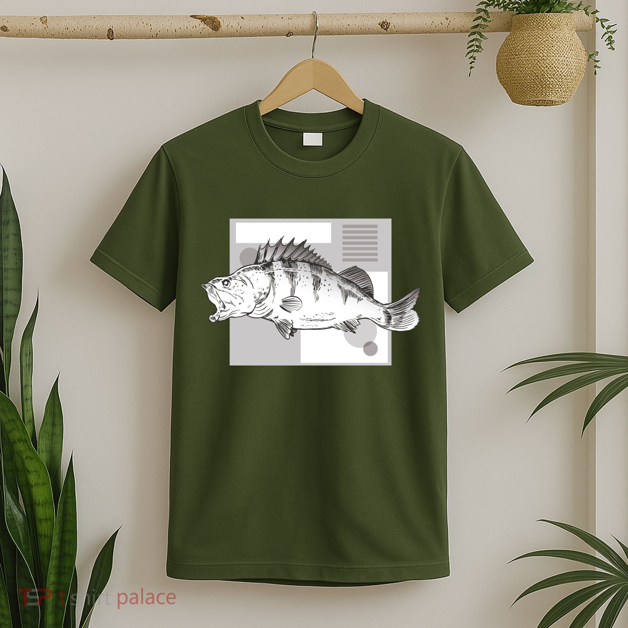 River Perch Fish Sketch T-Shirt