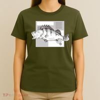 River Perch Fish Sketch T-Shirt thumb 4