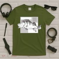 River Perch Fish Sketch T-Shirt thumb 5