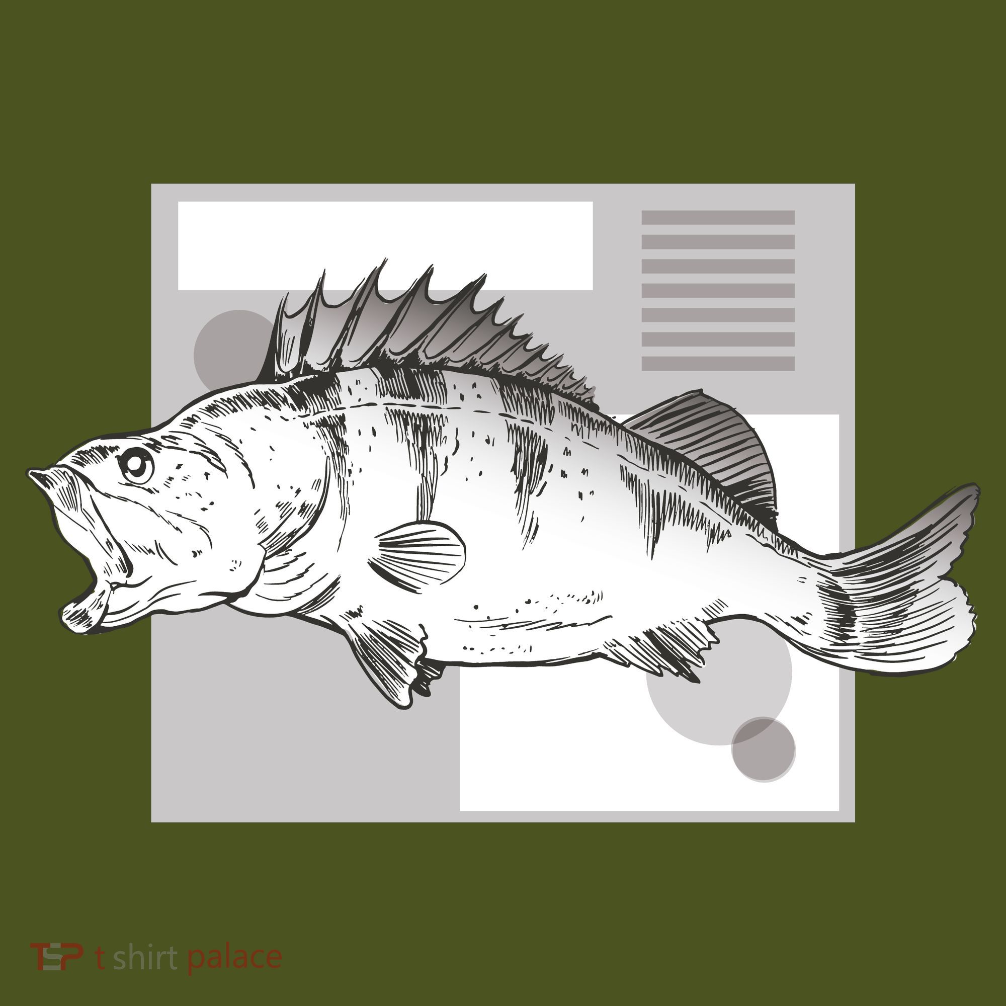 River Perch Fish Sketch Kids Hoodie