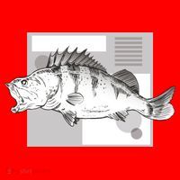 River Perch Fish Sketch Santa Hat thumb 1