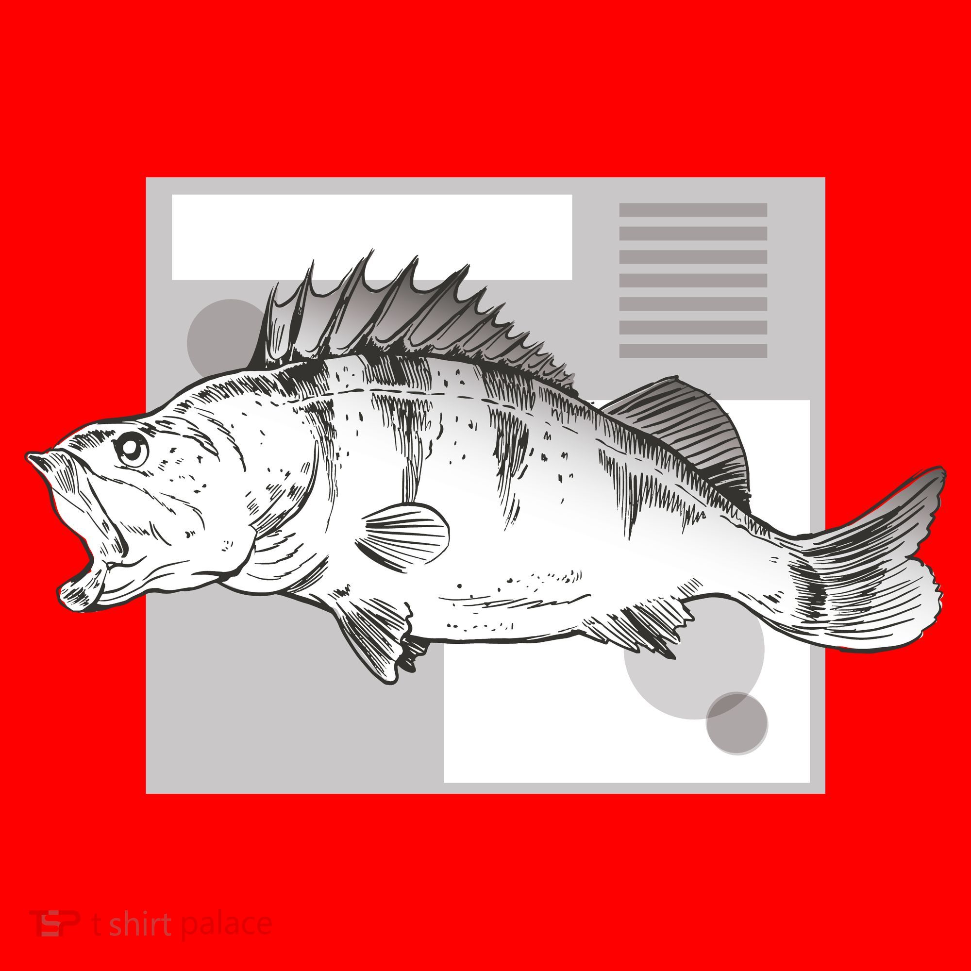 River Perch Fish Sketch Santa Hat