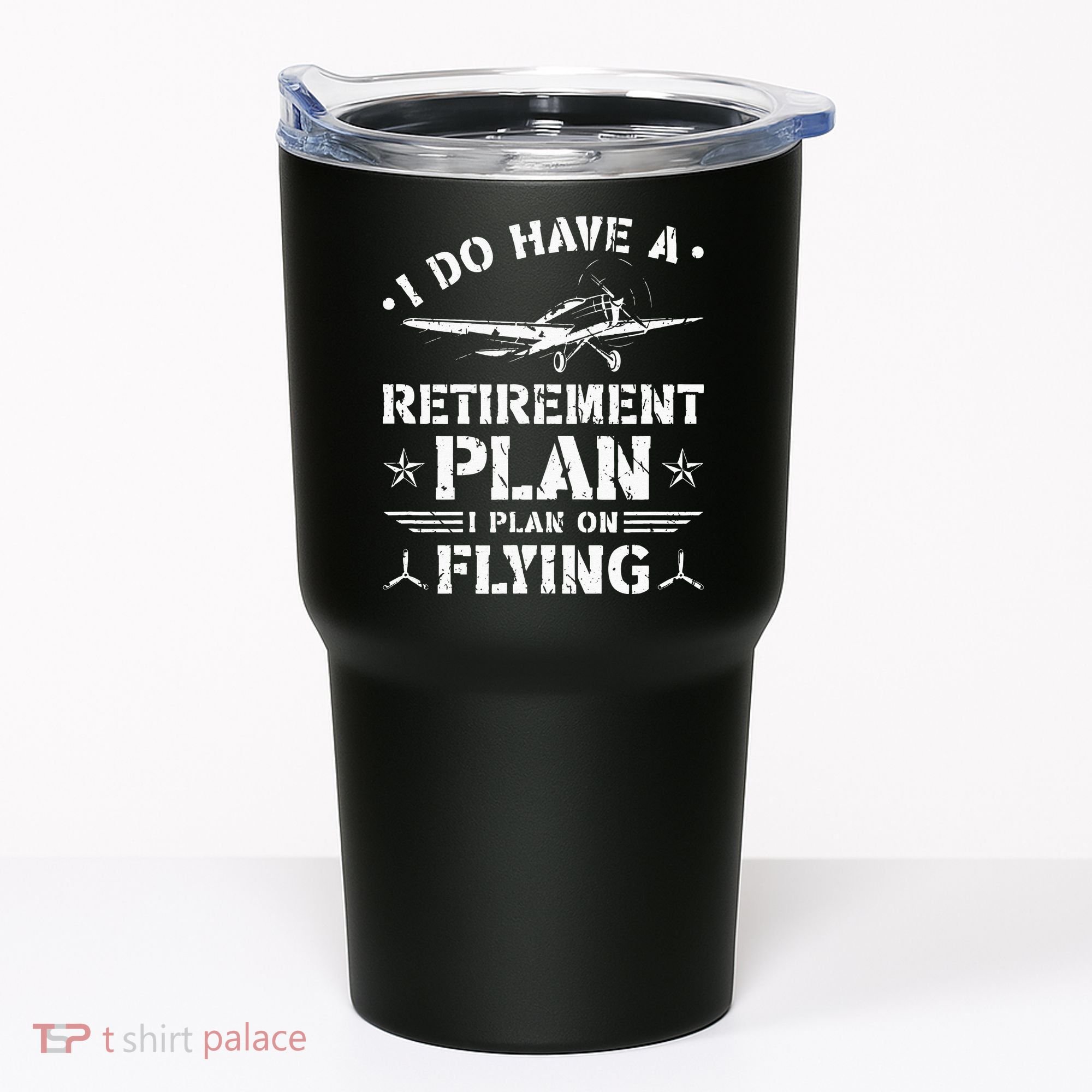 Retirement Plan Flying Airplane Tumbler