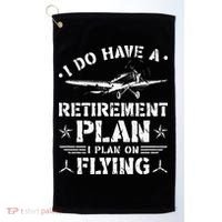 Retirement Plan Flying Airplane Golf Towel thumb 0