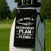 Retirement Plan Flying Airplane Golf Towel thumb 2