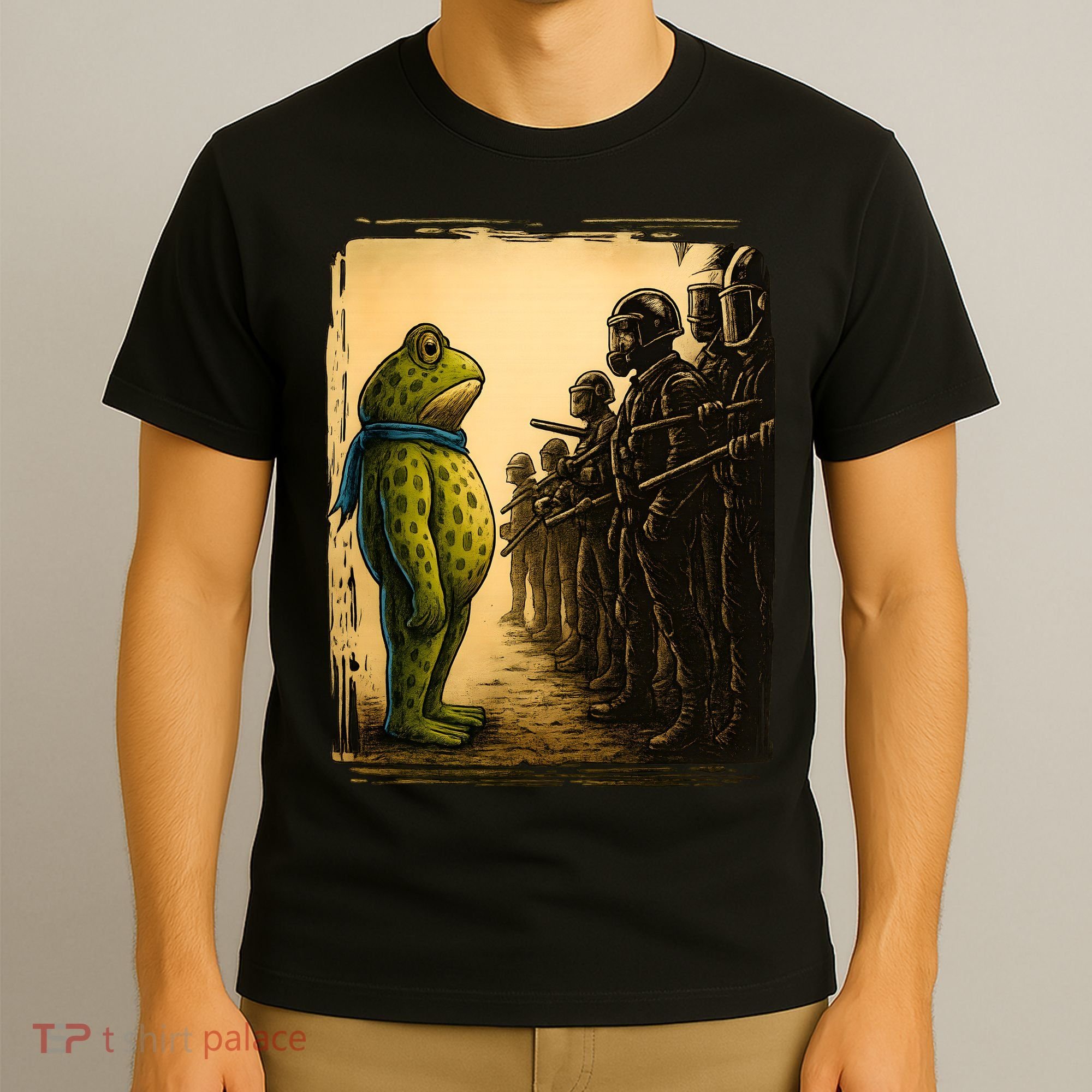 Retro Portland Frog Vintage Protester T-Shirt