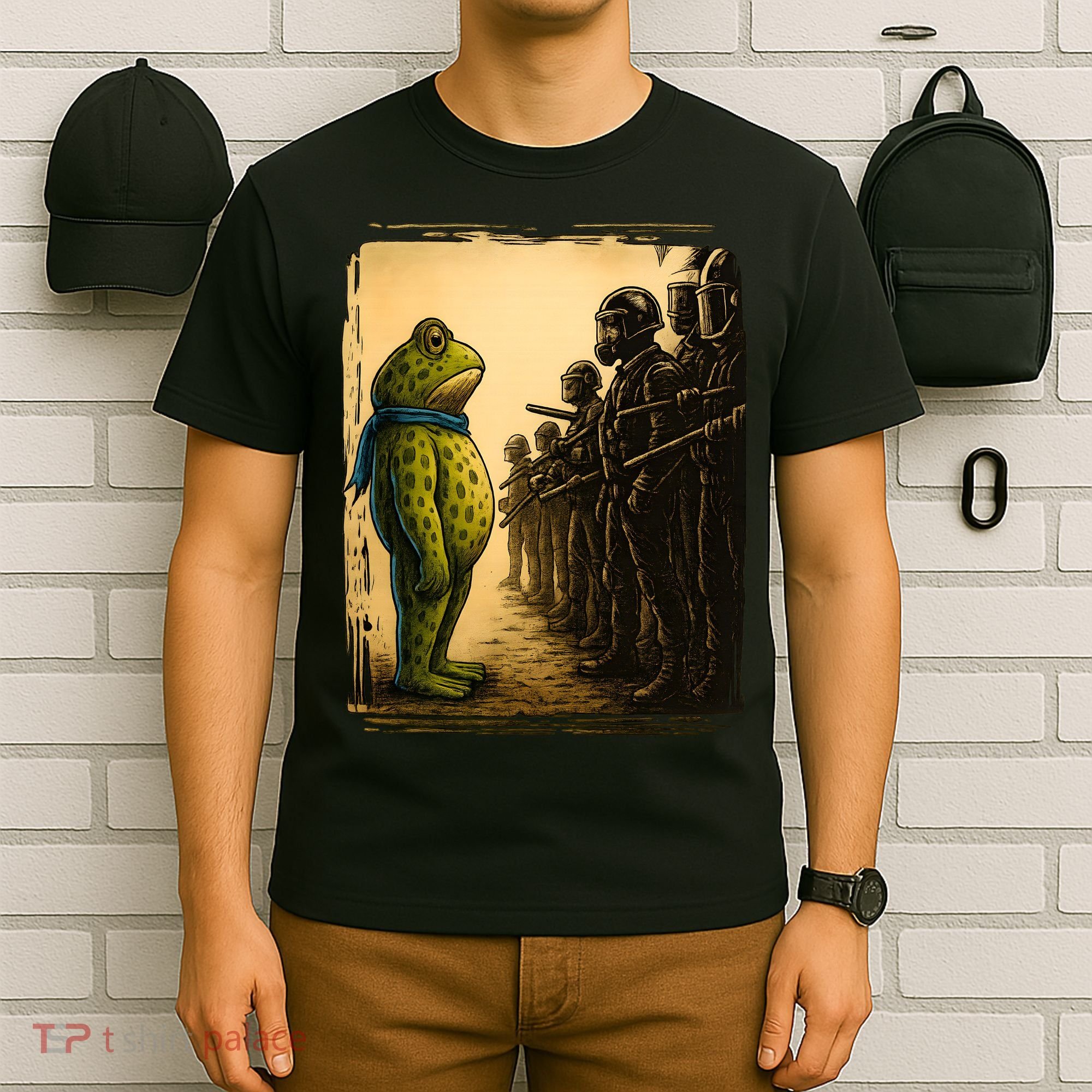 Retro Portland Frog Vintage Protester T-Shirt