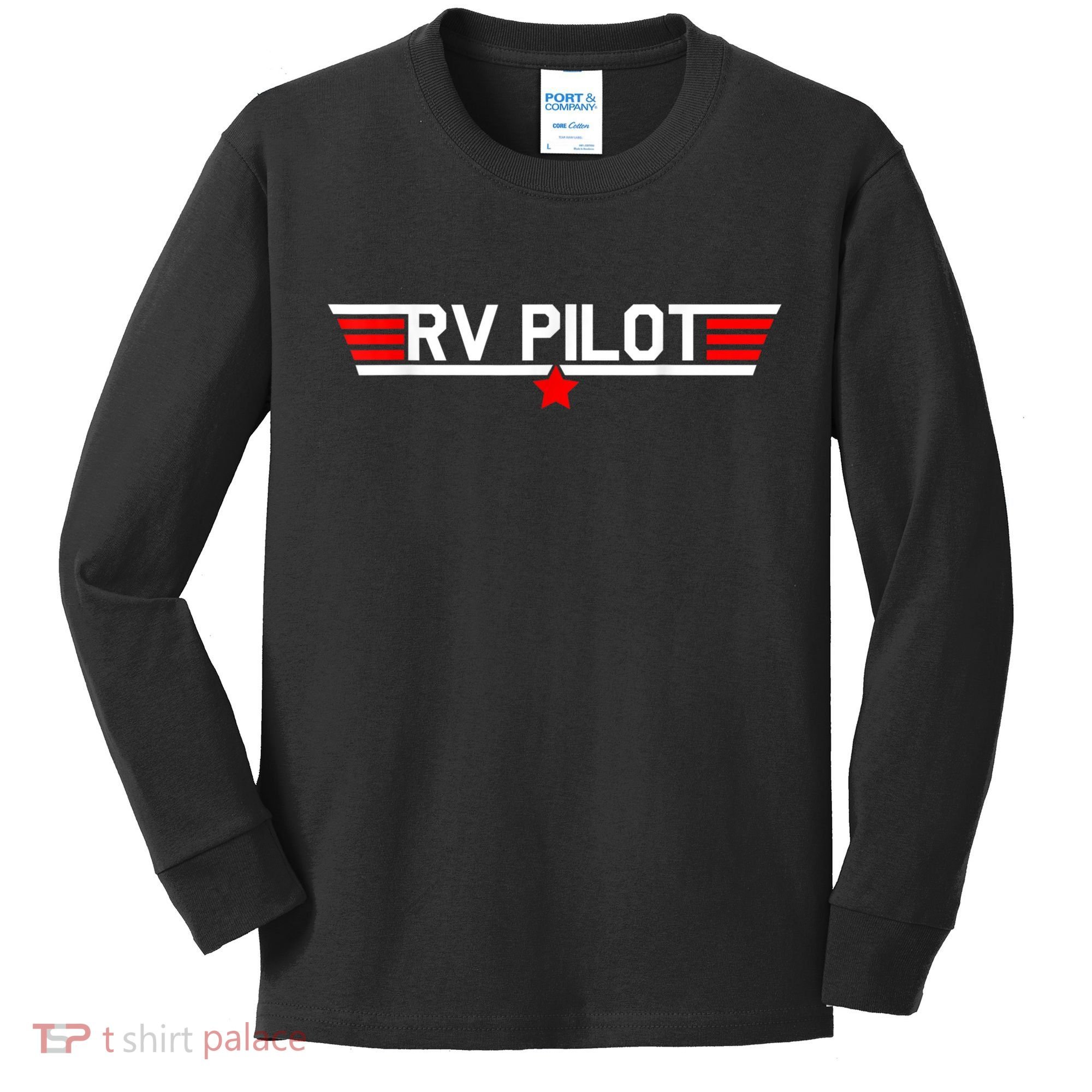 RV Pilot Funny Camper Motorhome Travel Camping Matching Gift Kids Long Sleeve Shirt