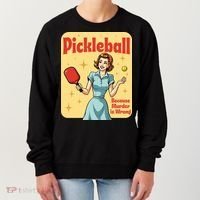 Retro Pickleball Funny Because Murder Is Wrong Women's Sweatshirt thumb 0
