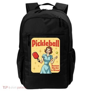 Retro Pickleball Funny Because Murder Is Wrong Backpack