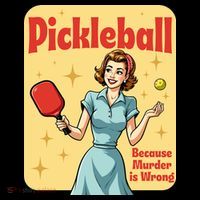 Retro Pickleball Funny Because Murder Is Wrong Coffee Mug thumb 5