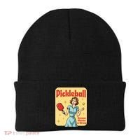 Retro Pickleball Funny Because Murder Is Wrong Beanie thumb 0
