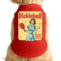 Retro Pickleball Funny Because Murder Is Wrong Doggie Tank thumb 0