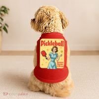 Retro Pickleball Funny Because Murder Is Wrong Doggie Tank thumb 2