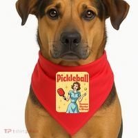 Retro Pickleball Funny Because Murder Is Wrong USA-Made Doggie Bandana thumb 1